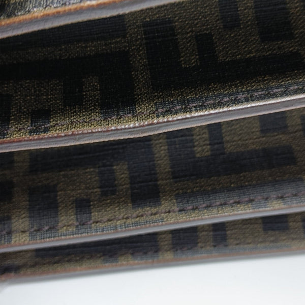 Coated Canvas Top Handle Bag Brown