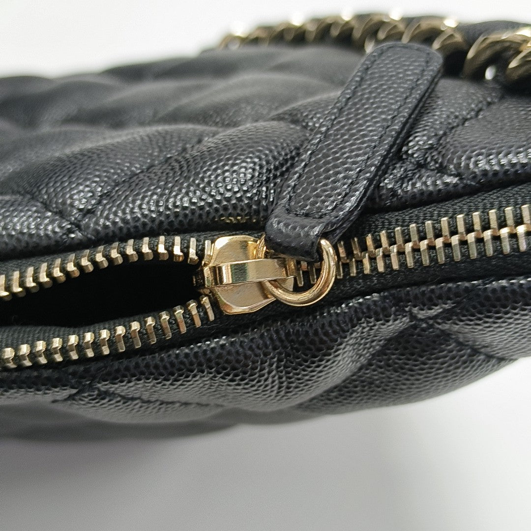 23K Quilted Calfskin Black