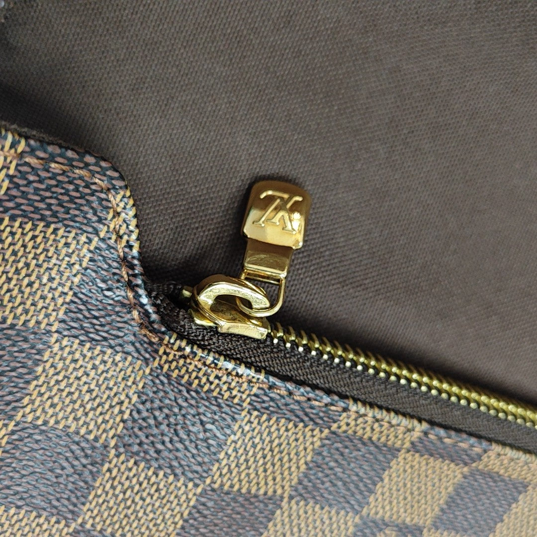 BROOKLYN MM Damier Ebene Coated Canvas Brown