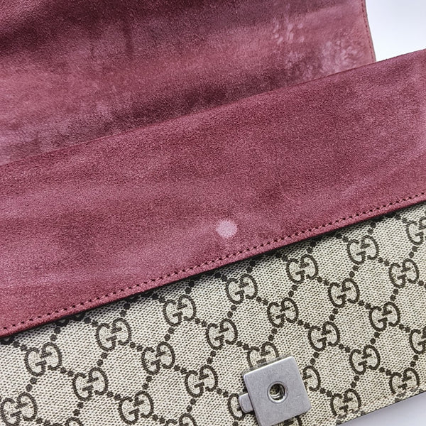 Dionysus Small Monogram Coated Canvas Beige