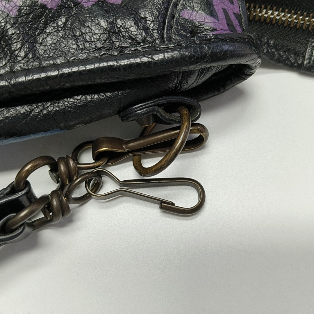 Classic Metallic Edge City Lambskin Black