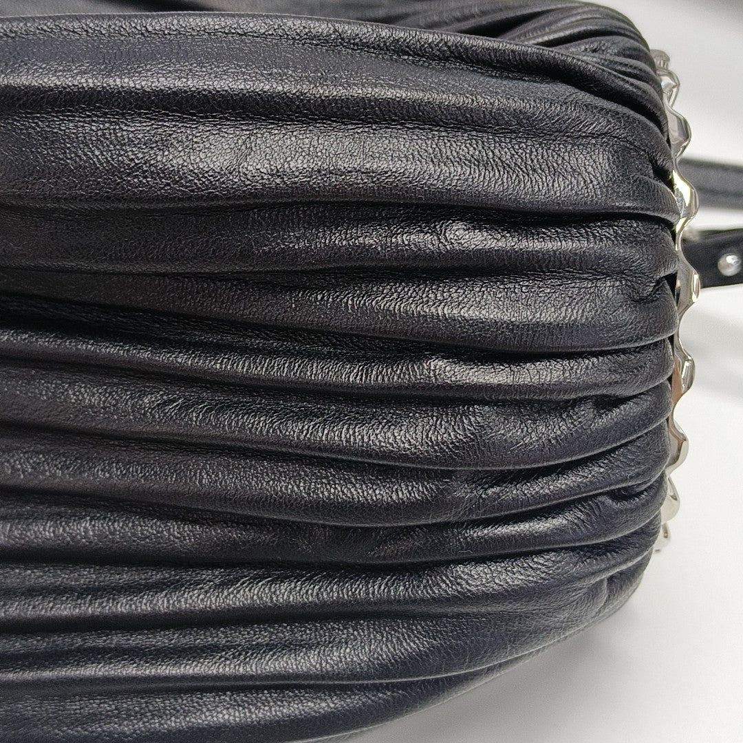 Lambskin Top Handle Bag Black