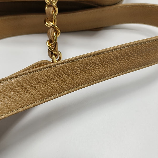 VINTAGE CC LOGO Grained Calfskin Beige