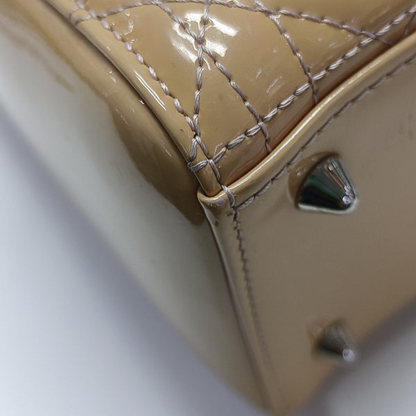 Lady Dior Medium Cannage Patent Leather Yellow