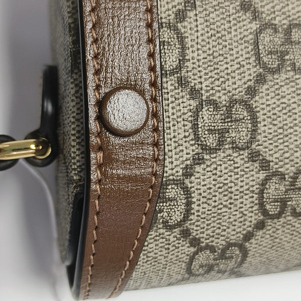 Horsebit 1955 Mini Monogram Coated Canvas Beige