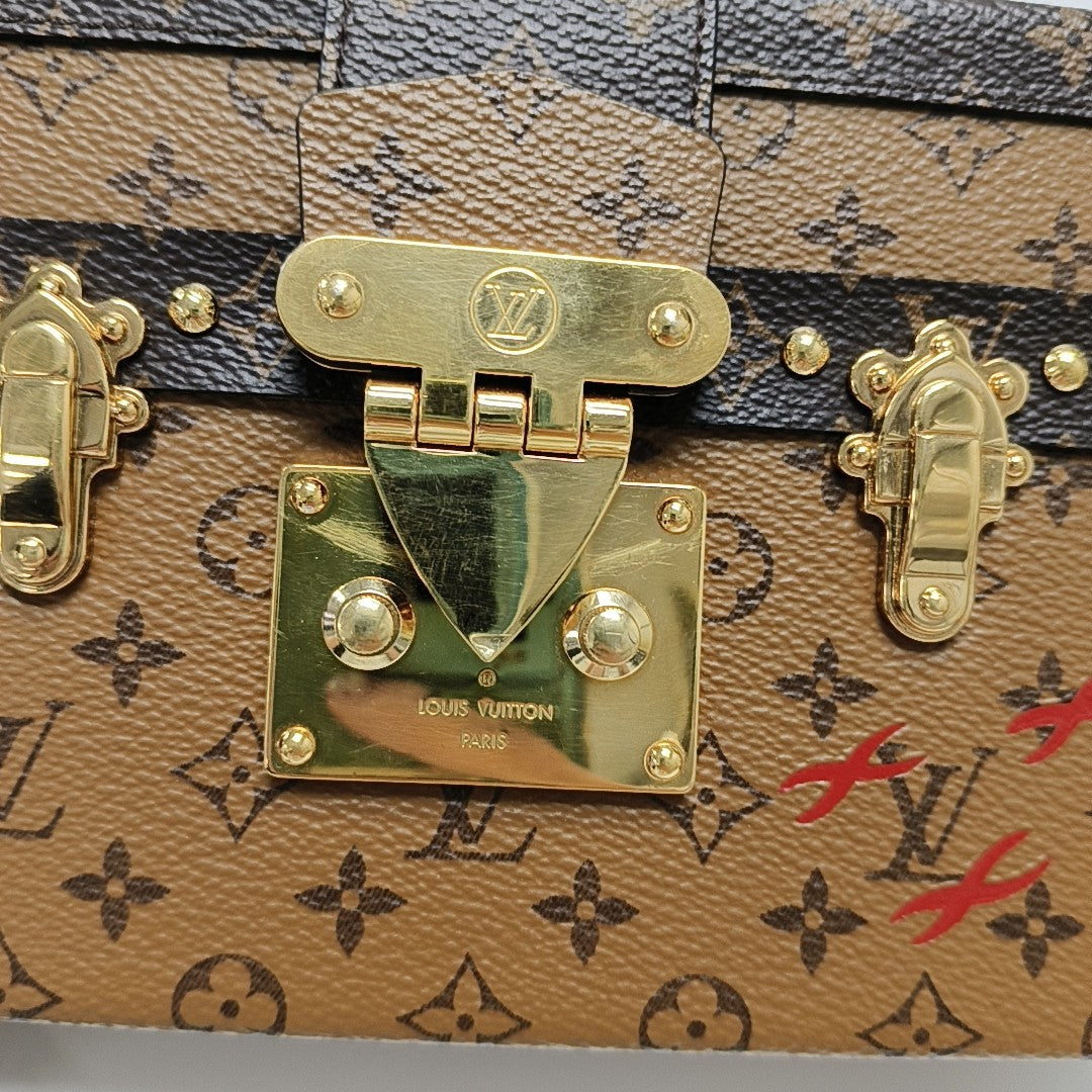 PETITE MALLE Monogram Coated Canvas Brown