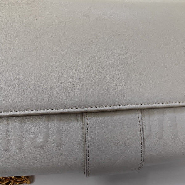 30 Montaigne East-West Mini Calfskin White