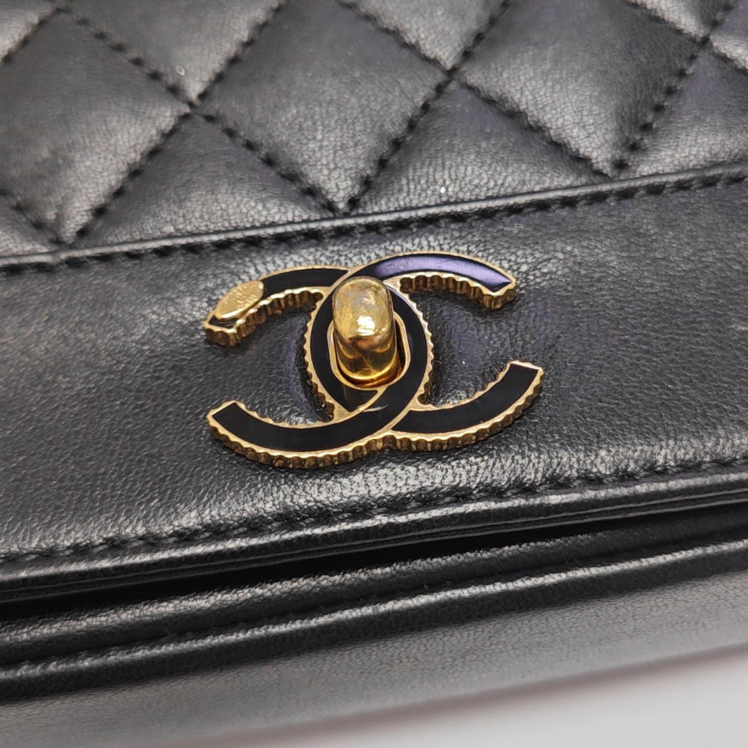 MADEMOISELLE Small Quilted Calfskin Black