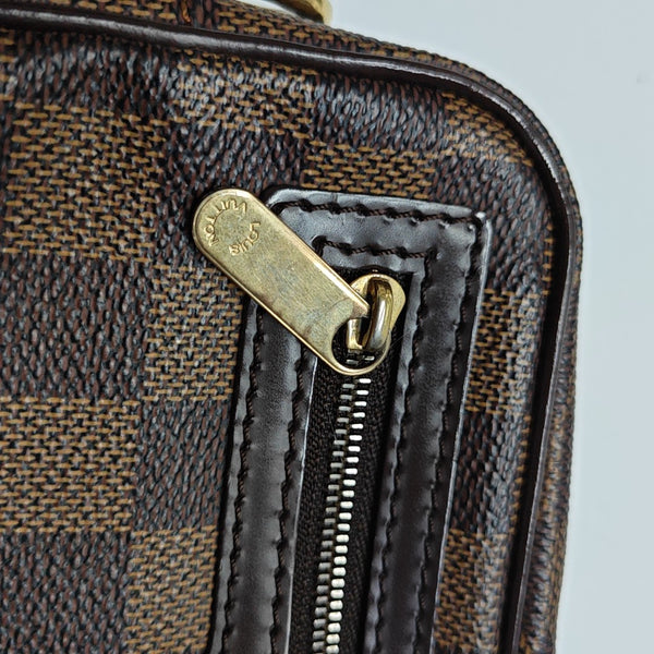 MACAO Damier Ebene Coated Canvas Brown
