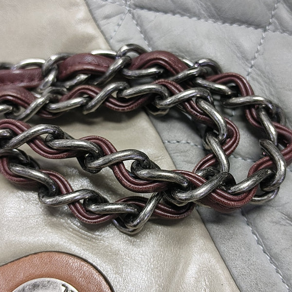 THE MIX Large Quilted Calfskin Gray