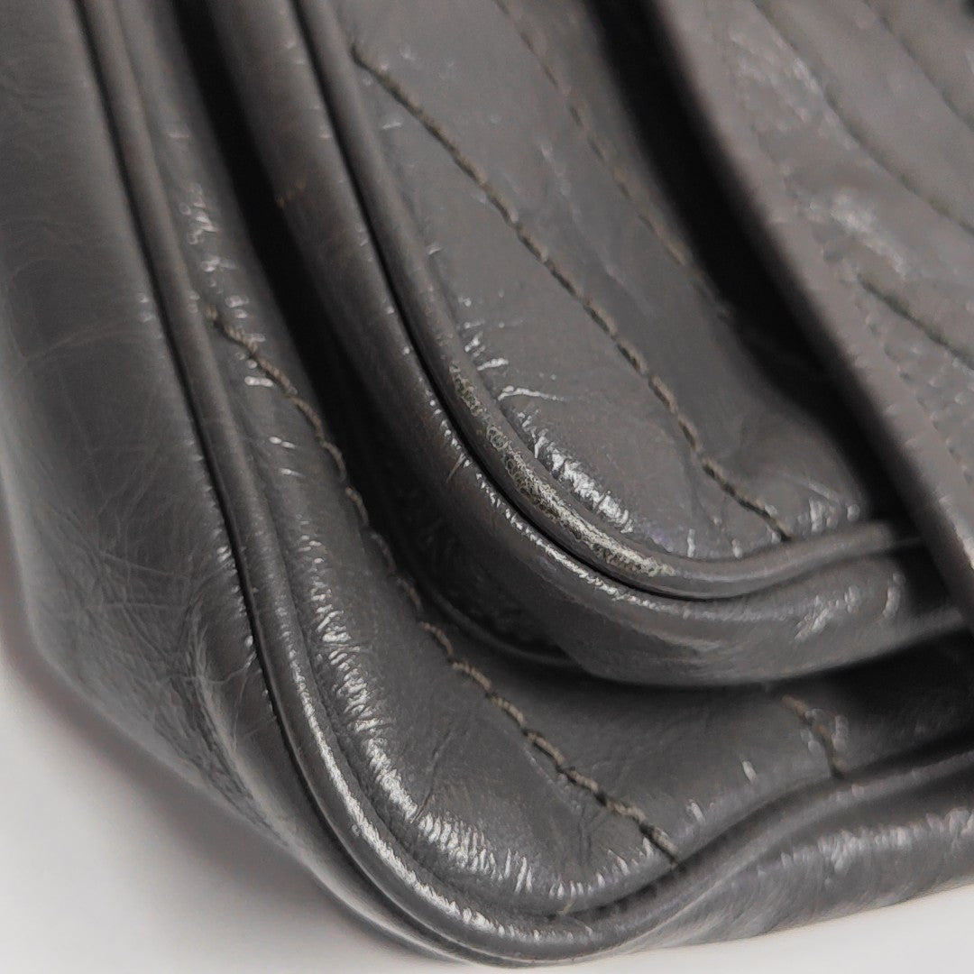 NIKI Small Chevron Calfskin Gray