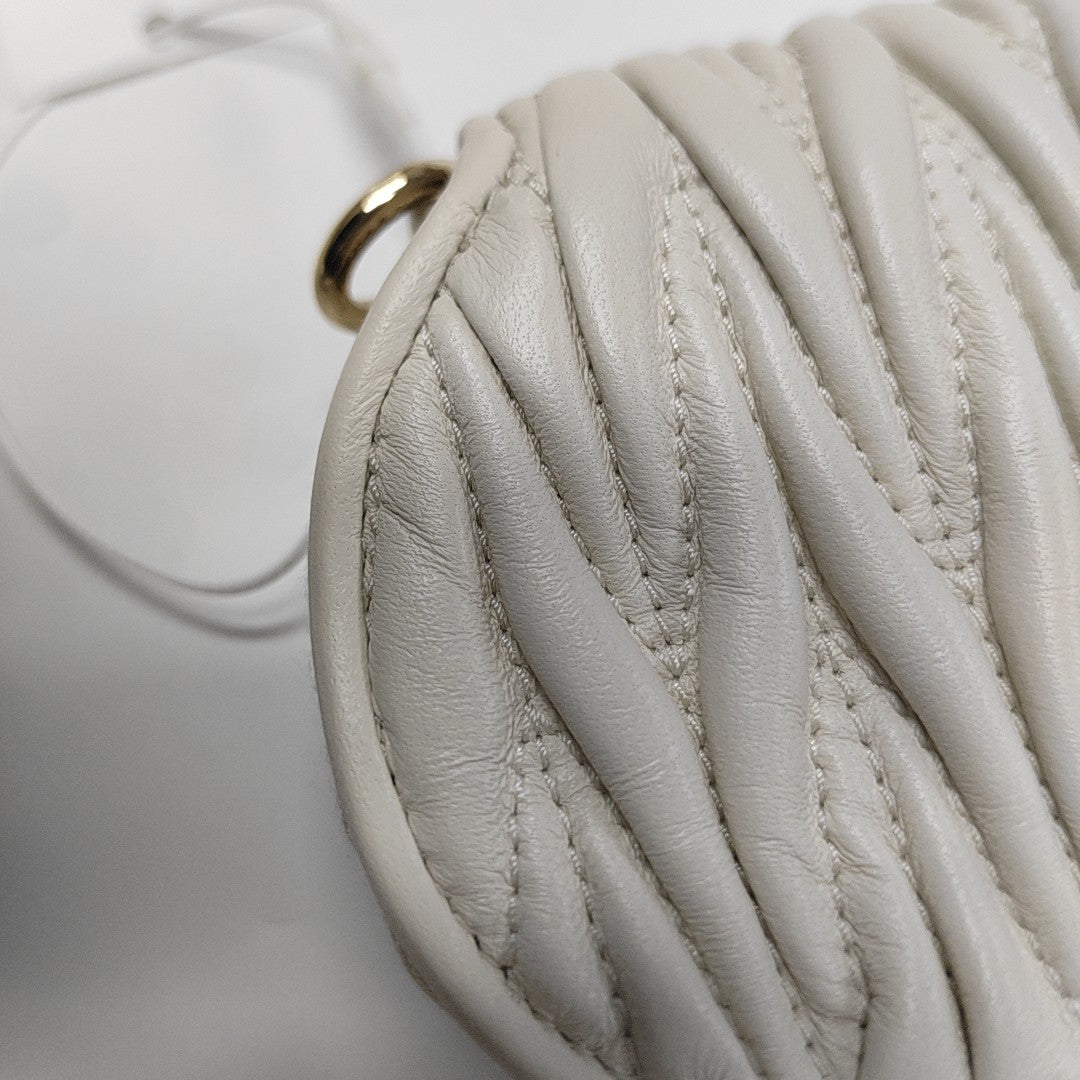 Quilted Lambskin Clutch White