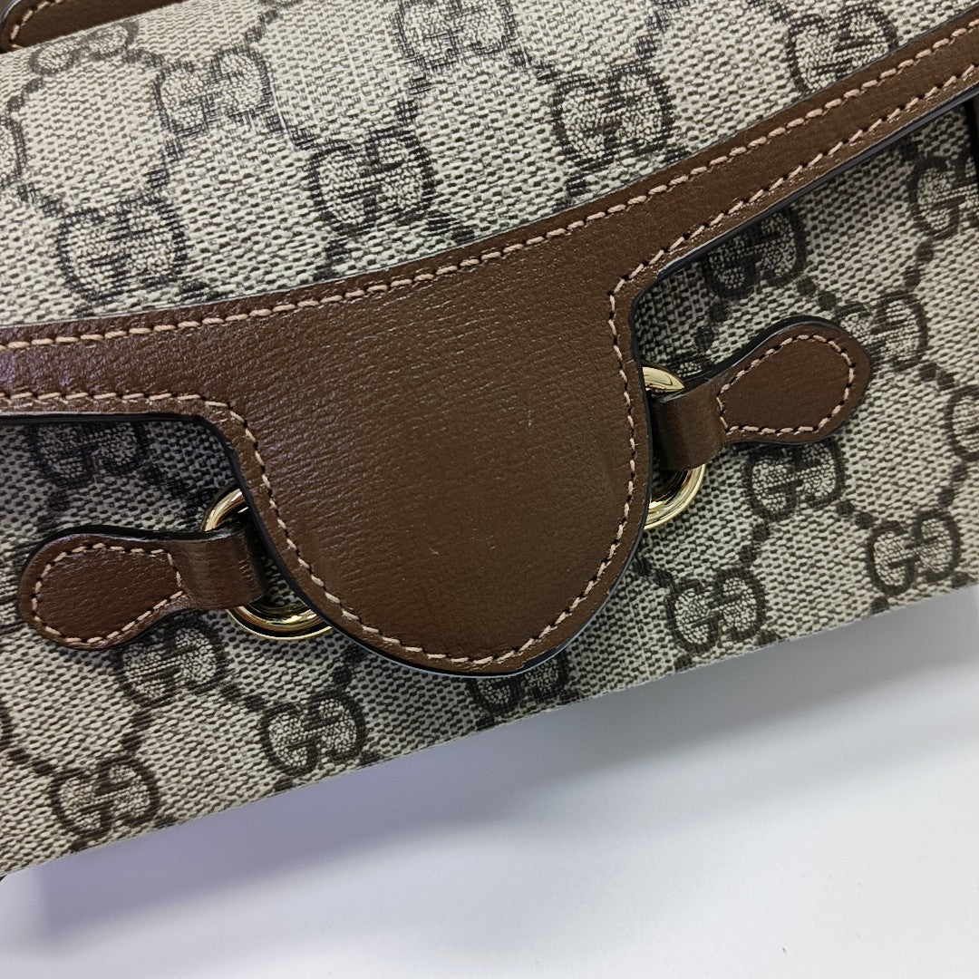 Horsebit 1955 Mini Monogram Coated Canvas Beige