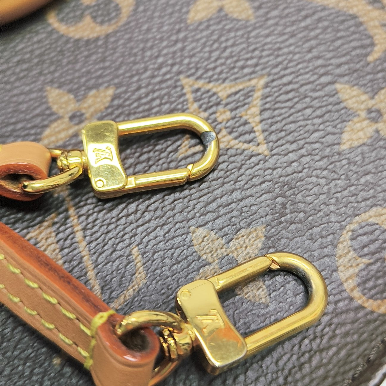 SAC PLAT Mini Monogram Coated Canvas Brown