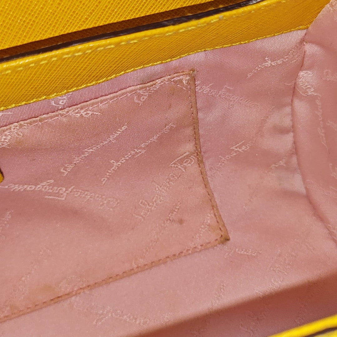Calfskin Top Handle Bag Yellow