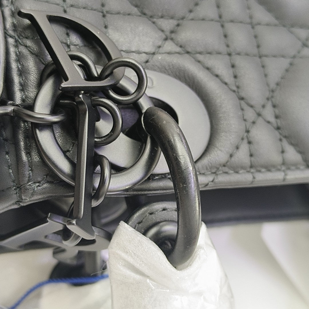 Lady Dior Mini Cannage Calfskin Black