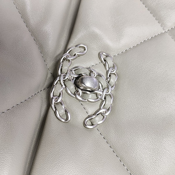 CHANEL 19 Maxi Quilted Lambskin Gray