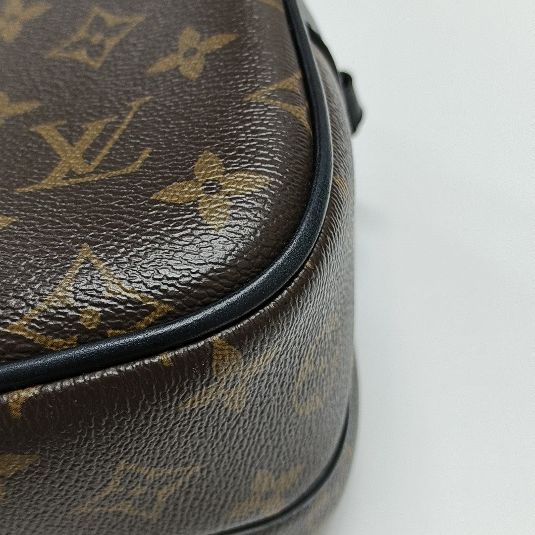 S LOCK Monogram Coated Canvas Brown