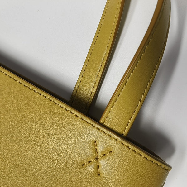 Puzzle Fold Mini Quilted Calfskin Yellow