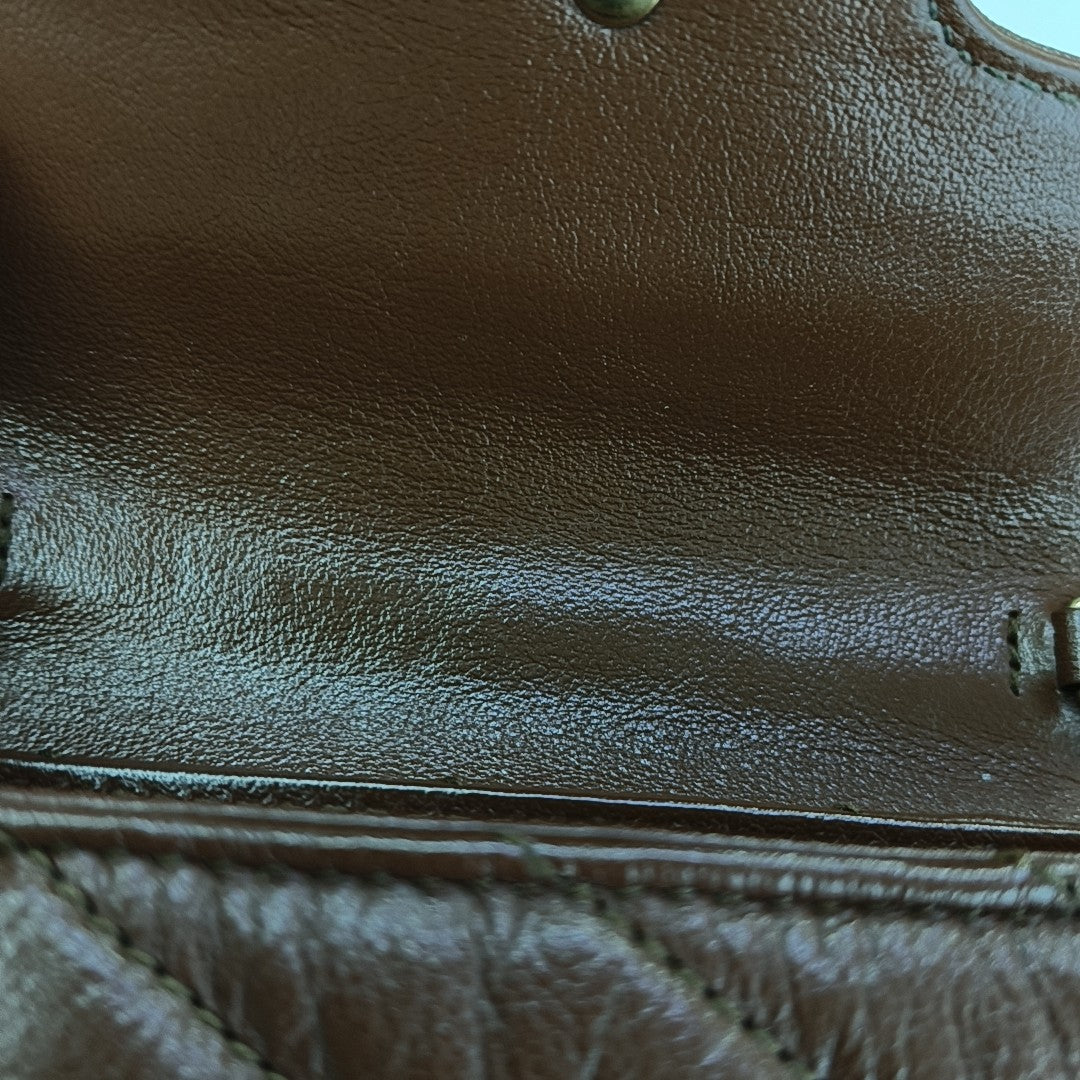 GG Marmont Mini Quilted Calfskin Brown
