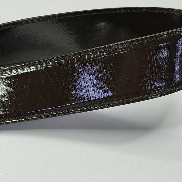 Patent Leather Shoulder Bag Brown