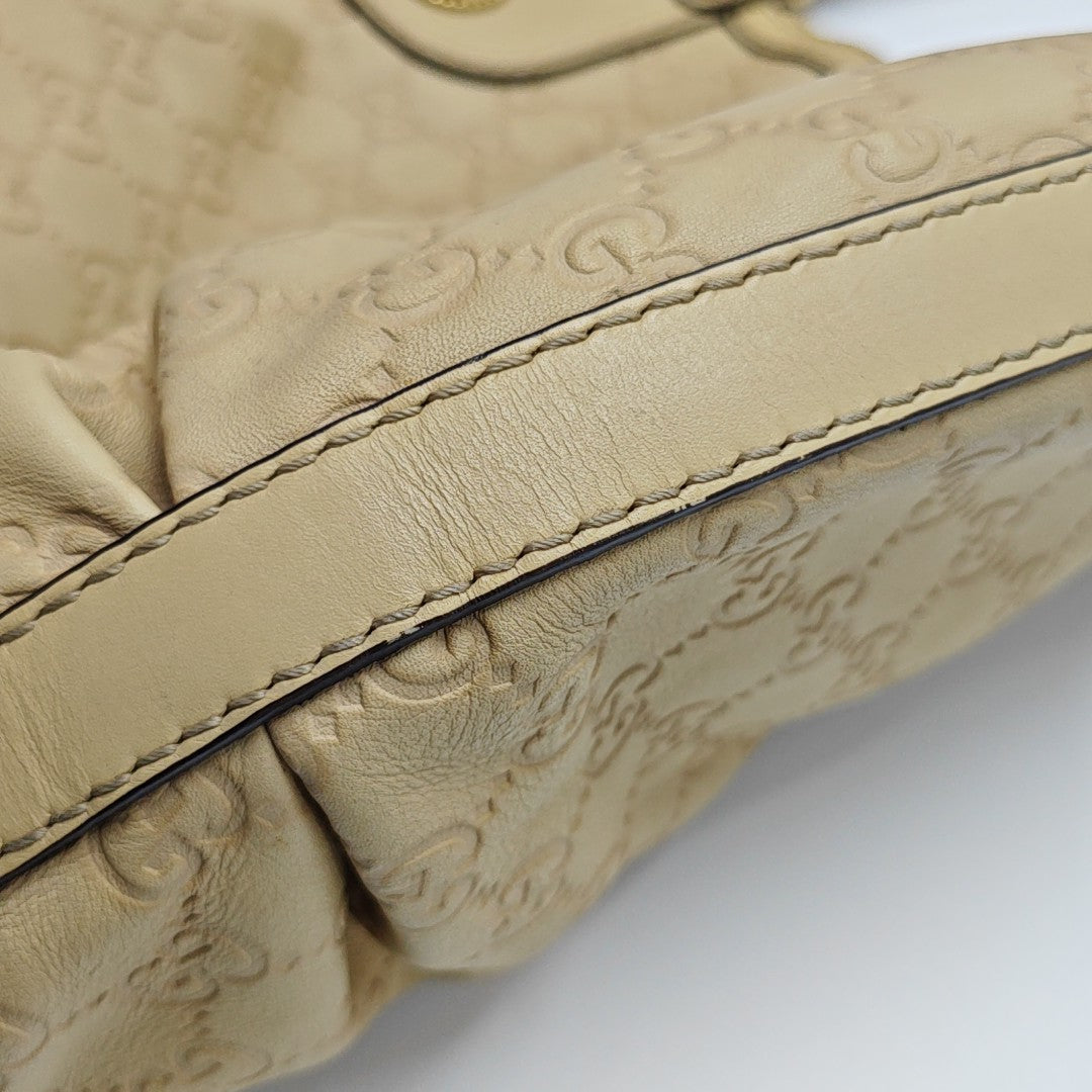 Sukey Monogram Calfskin Beige