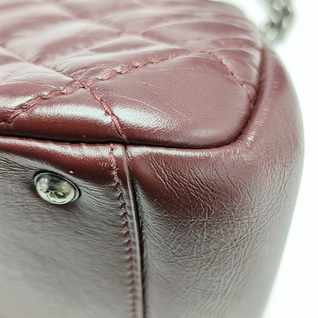 Quilted Calfskin Tote Bag Red