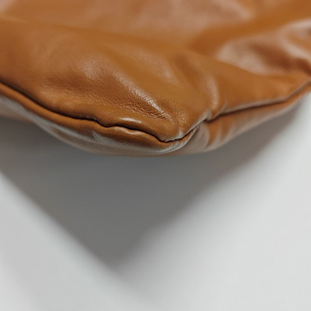 Calfskin Shoulder Bag Small Brown