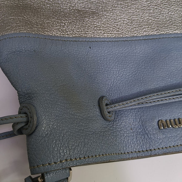Calfskin Top Handle Bag Silver
