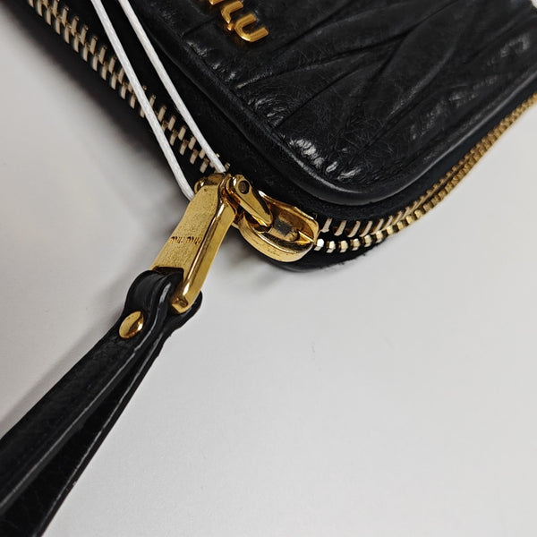 Quilted Lambskin Card Holder Black