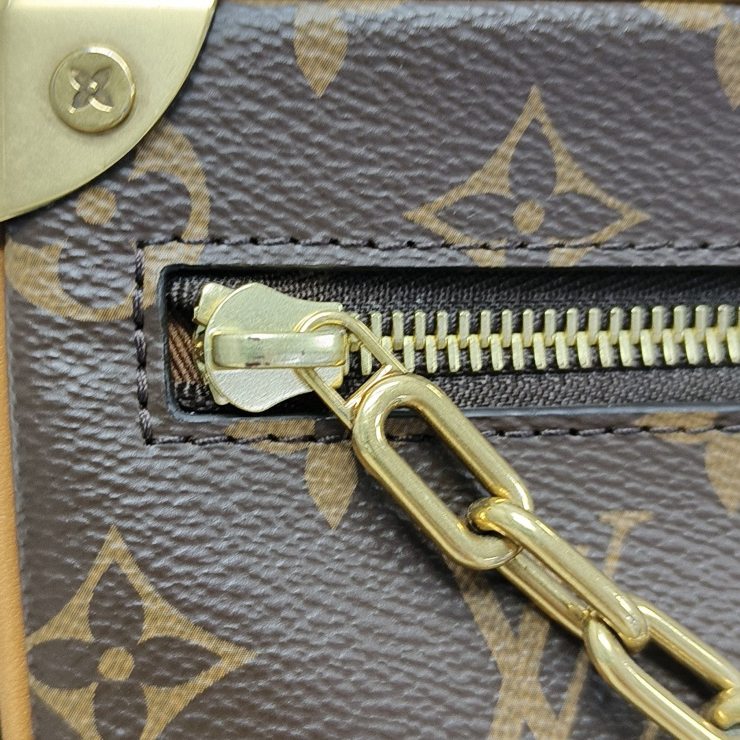 SOFT TRUNK Mini Monogram Coated Canvas Brown