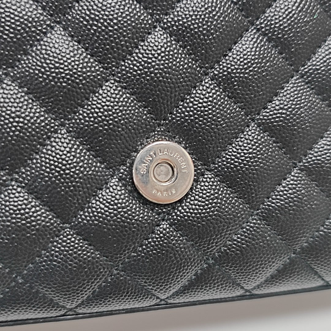 ENVELOPE Small Chevron Calfskin Black