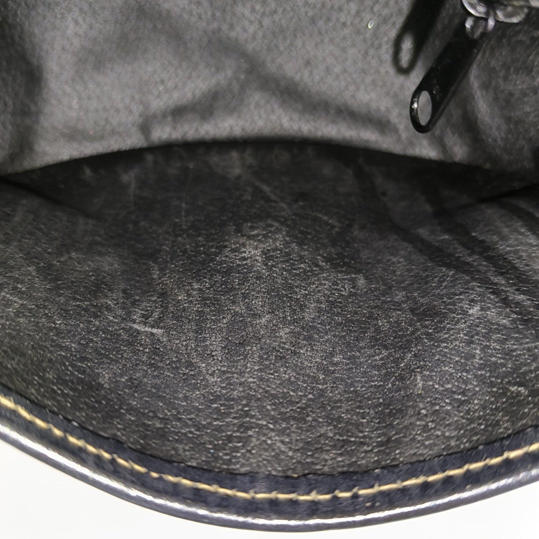 Coated Canvas Shoulder Bag Black
