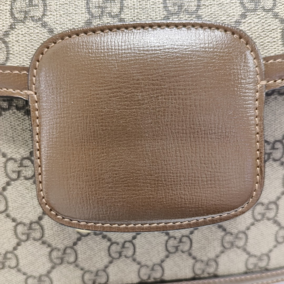 Horsebit 1955 Medium Monogram Coated Canvas Beige