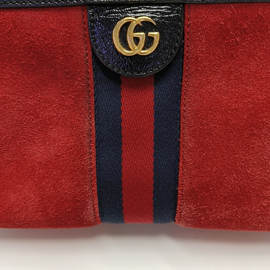 Ophidia Small Monogram Suede Red