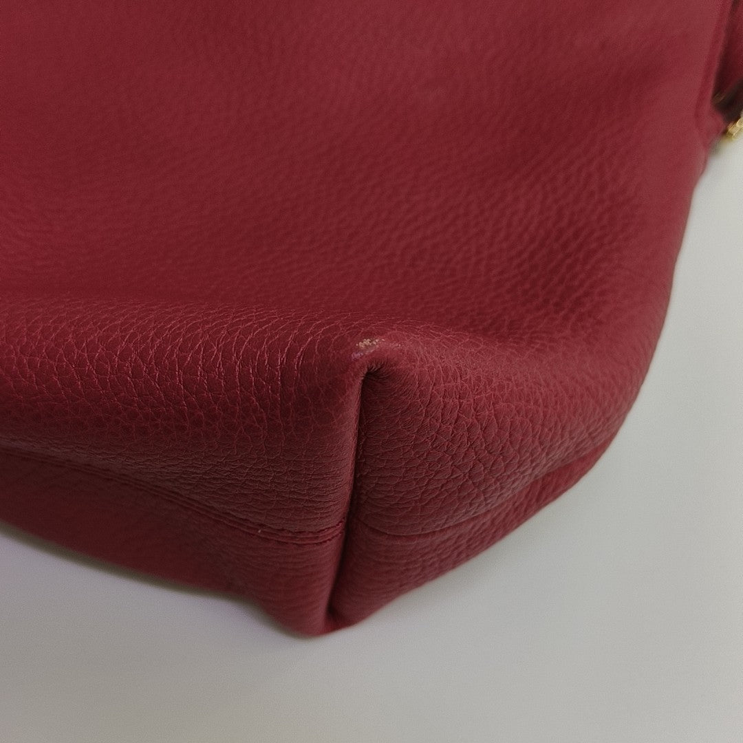 Calfskin Shoulder Bag Red