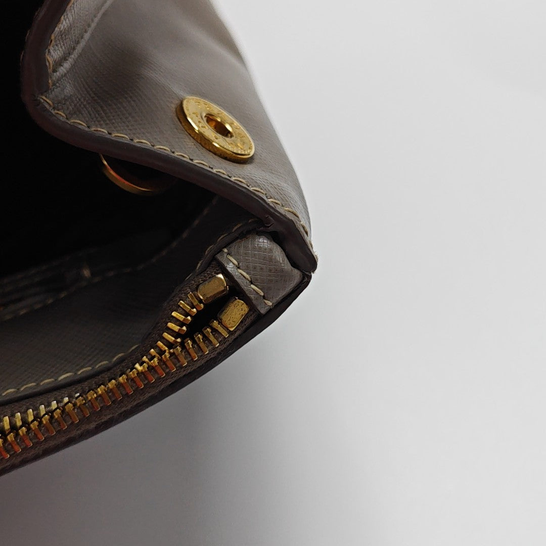 Galleria Large Saffiano Calfskin Gray