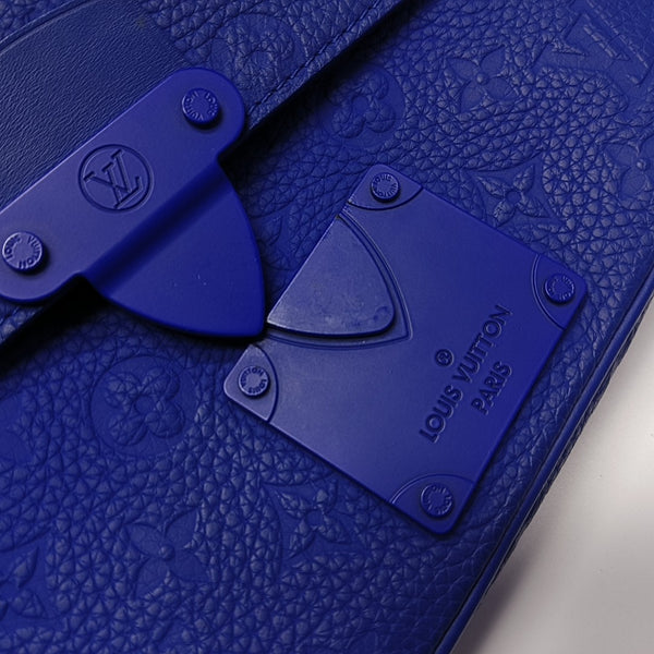 S LOCK Monogram Calfskin Blue