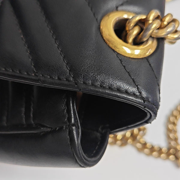 GG Marmont Small Quilted Calfskin Black