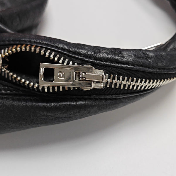 Leather Top Handle Bag Black
