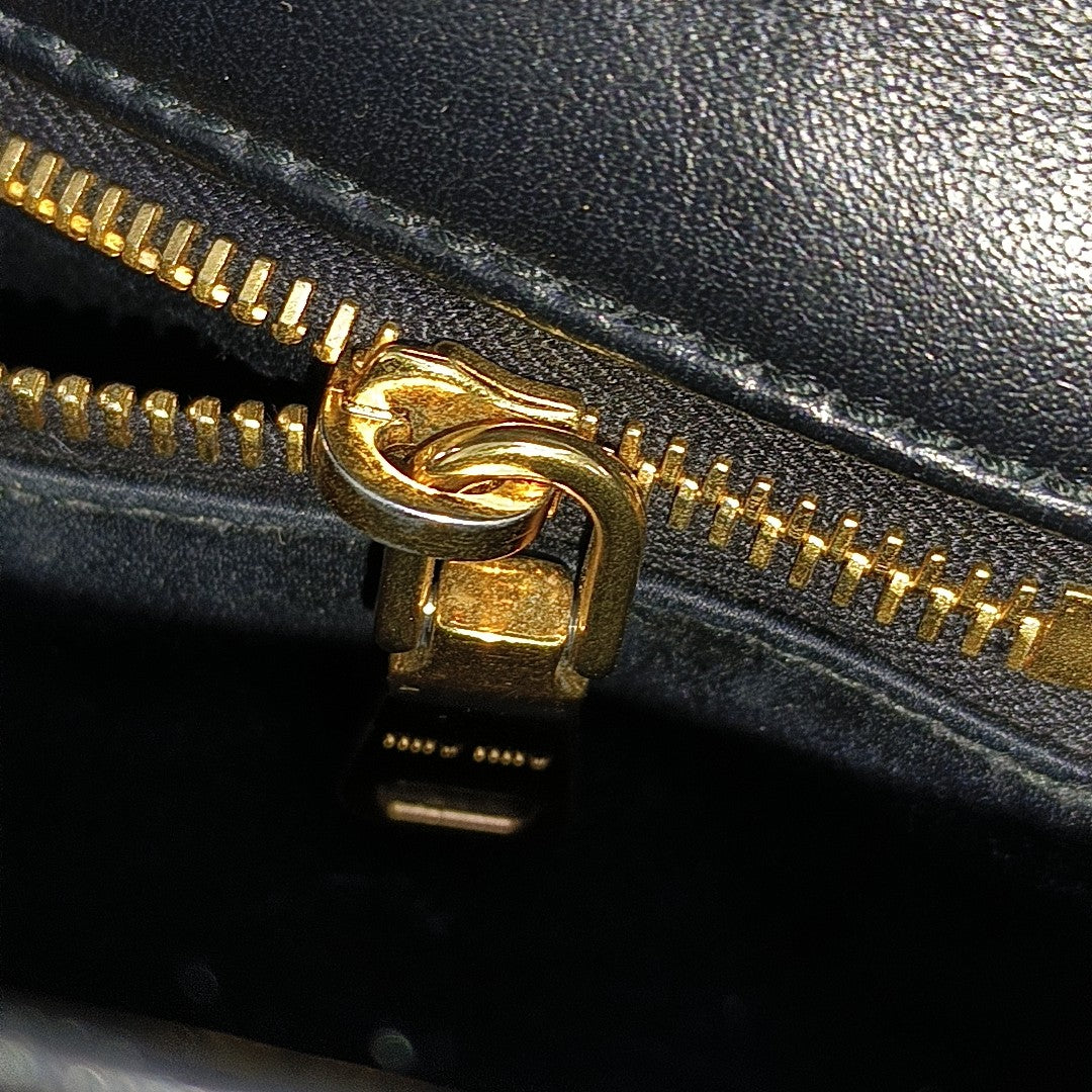 Quilted Calfskin Shoulder Bag Black