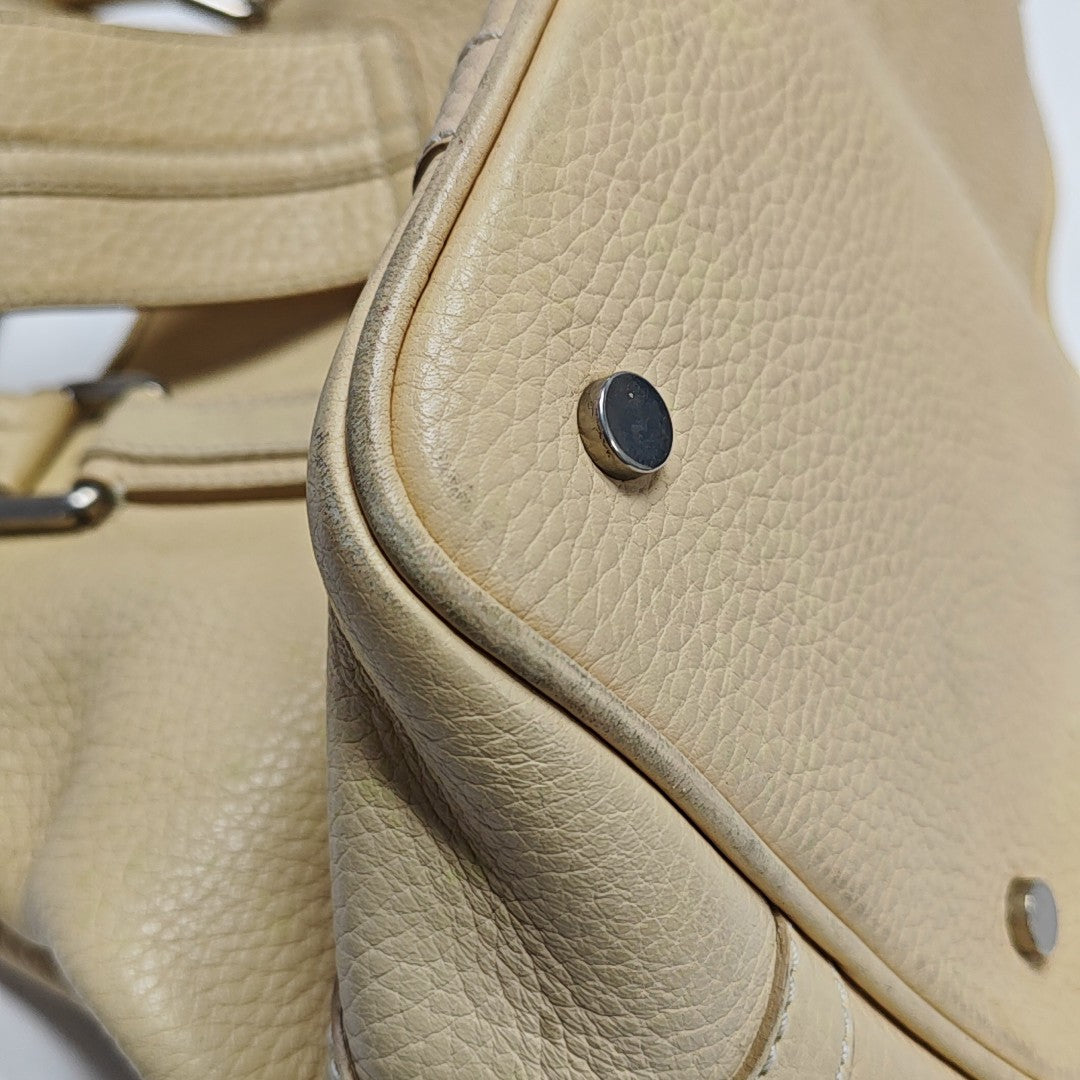 Calfskin Top Handle Bag Beige
