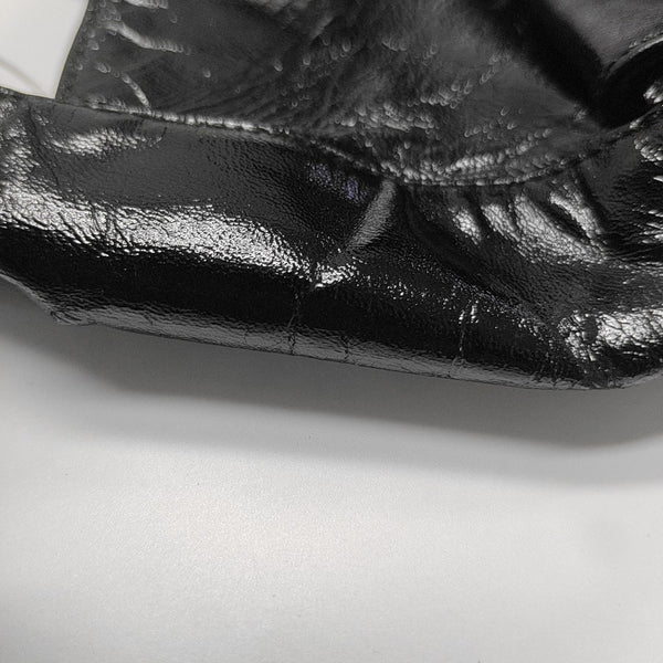 Patent Leather Top Handle Bag Black