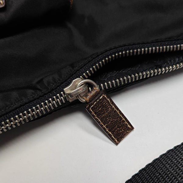 Nylon Top Handle Bag Black
