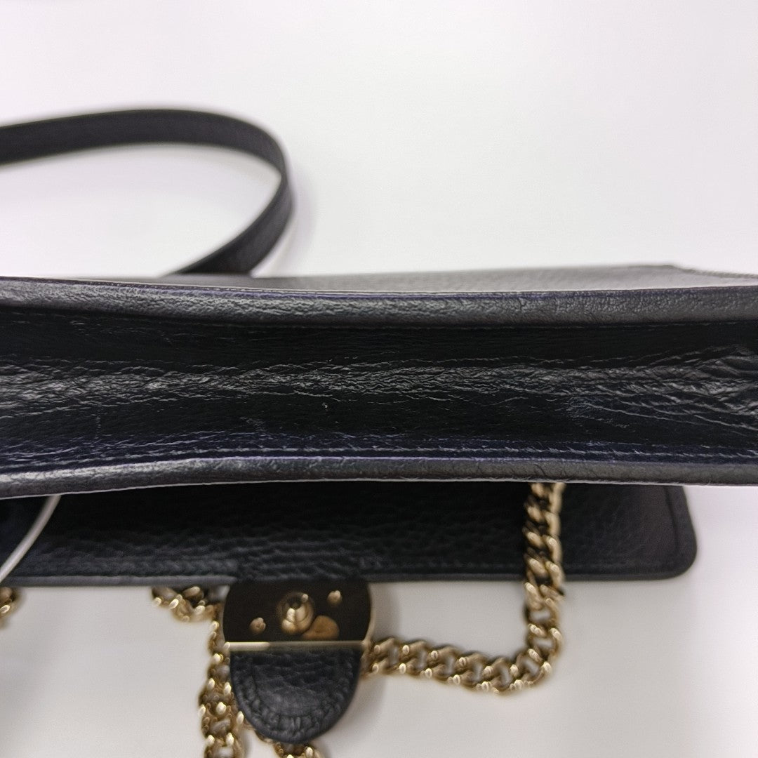 Interlocking G Small Calfskin Black