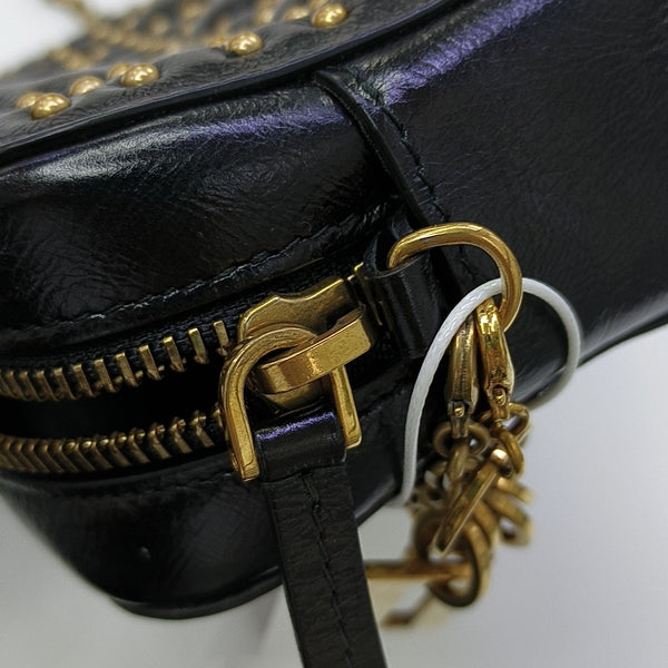 Cannage Calfskin Shoulder Bag Black