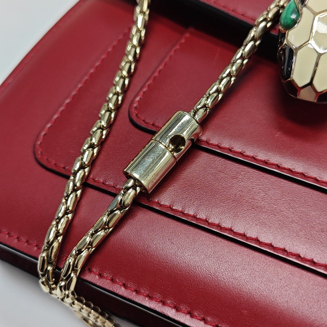 SERPENTI FOREVER Small Calfskin Red