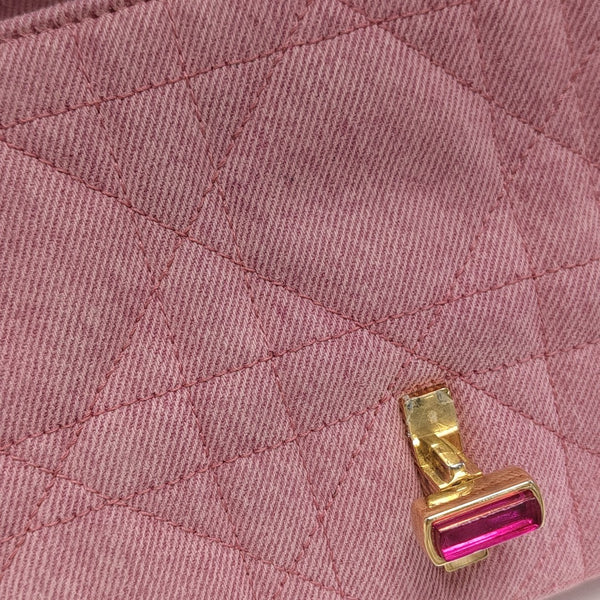 Dior Caro Medium Cannage Denim Pink