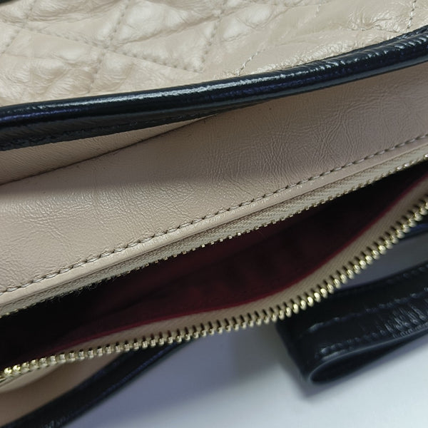 GABRIELLE Small Quilted Calfskin Beige