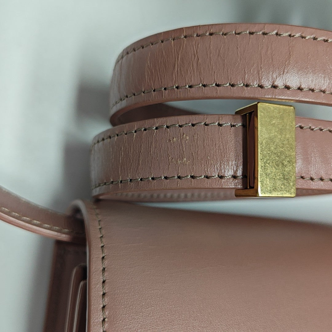 CLASSIC BOX Small Calfskin Beige